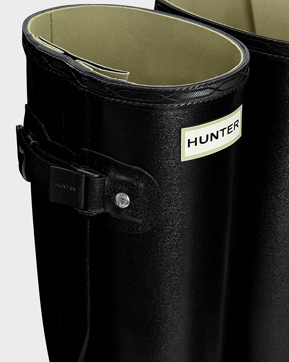 Bottes Hautes de Pluie Hunter Norris Field Side Adjustable Femme Noir EBGTVIN-19